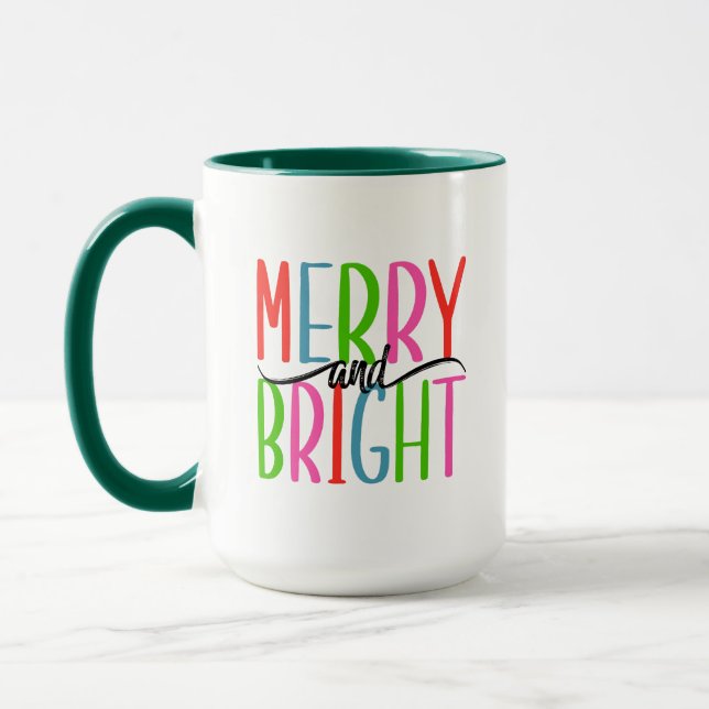 Mug Joyeux et lumineux - Noël (Gauche)