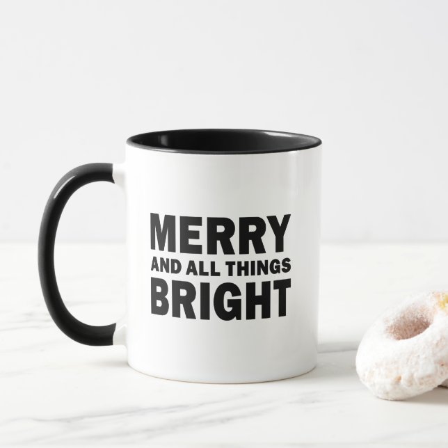 Mug Joyeux et toutes choses brillantes | Vacances (Avec donut)