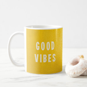 Mug Joyeux été Yellow Good Vibes Typographie Café