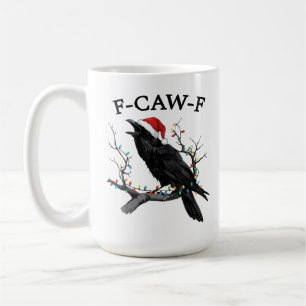Mug Joyeux F-Caw-F Noël drôle Corbeau noir F Caw F