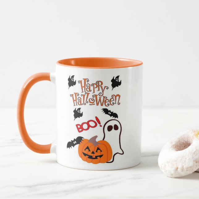 Mug Joyeux fantôme d'Halloween (Avec donut)