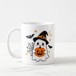 Mug Joyeux Fantôme d'Halloween & Chapeau de Sorcière C