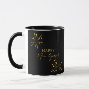 Mug Joyeux feu d'artifice minimaliste du Nouvel An noi