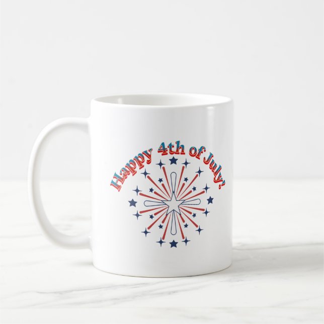 Mug Joyeux feux d'artifice 4 juillet (Gauche)
