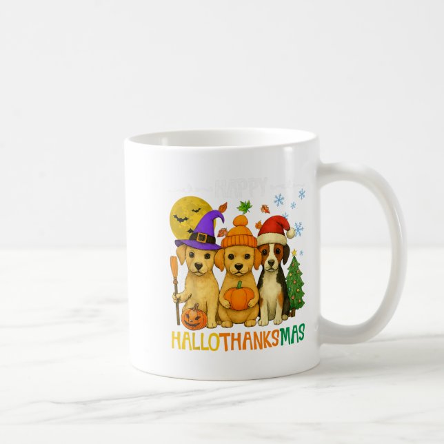Mug Joyeux Hallothanksmas Amoureux de les chiens Funny (Droite)
