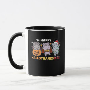 Mug Joyeux Hallothanksmas Hippopotames Hippopotames de