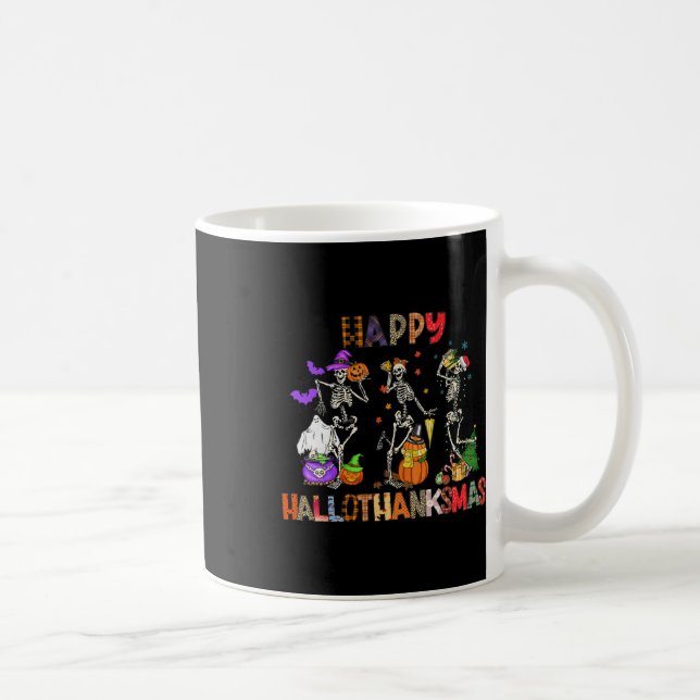 Mug Joyeux Hallothanksmas Skeleton Halloween Thanksgiv (Droite)