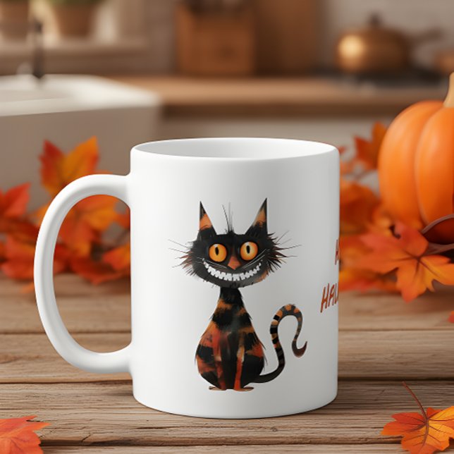 Mug Joyeux Halloween Câble noir effrayant café café ca (Créateur téléchargé)