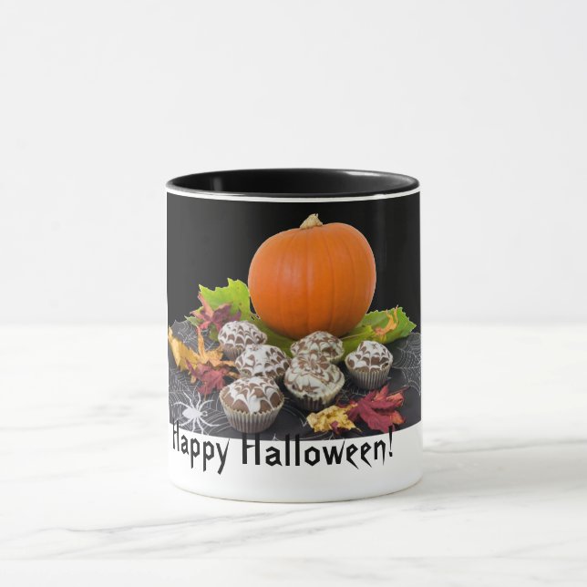 Mug Joyeux Halloween ! Café citrouille & Cupcakes (Centre)
