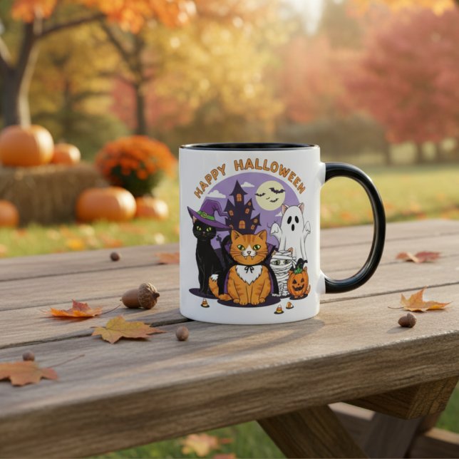 Mug Joyeux Halloween Chats-Éffrayant mignon Feline Tee (Créateur téléchargé)