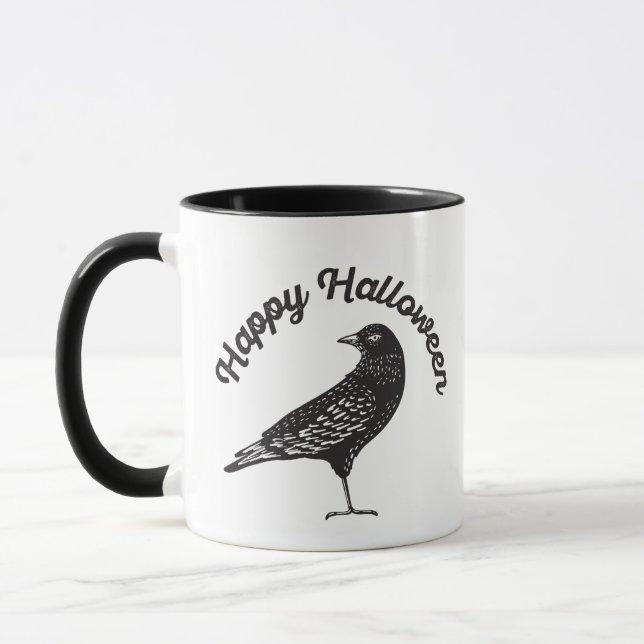 Mug Joyeux Halloween Corneille Noire Bird Halloween (Gauche)