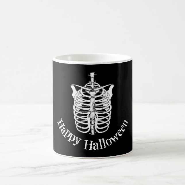 Mug Joyeux Halloween Éffrayant effrayant Skeleton amus (Centre)