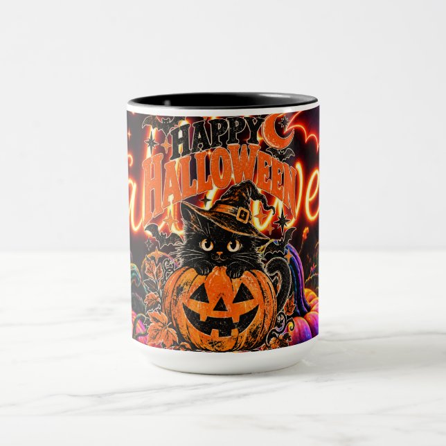 Mug Joyeux Halloween et HOU (Centre)