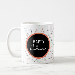 Mug Joyeux Halloween Fantôme Bonbons Dessin à Main Lev