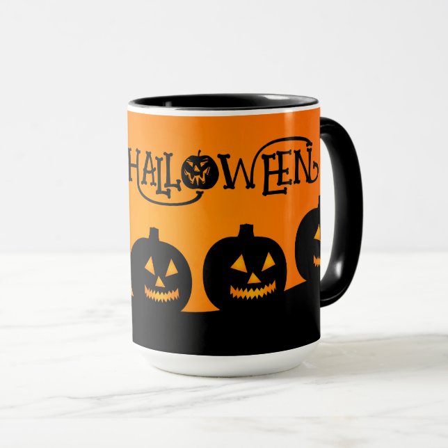 Mug Joyeux Halloween Jack-O-Lanterns (Devant droit)