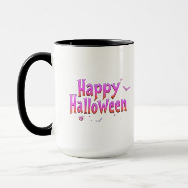 Mug Joyeux Halloween qui brille dans le noir (Gauche)