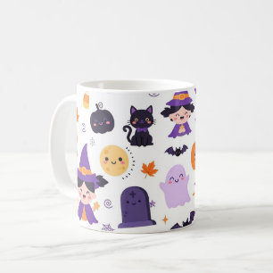 Mug Joyeux Halloween Sorcières Fantômes Chats Chauves-