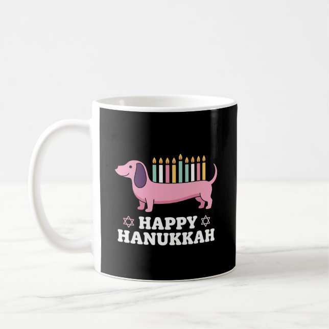 Mug Joyeux Hanukkah chien teckel (Gauche)