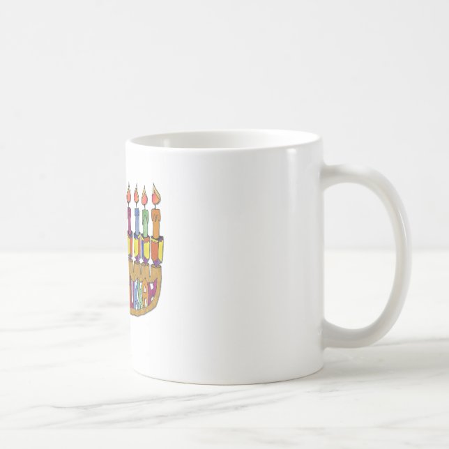 Mug Joyeux Hanukkah Toupies Menorah (Droite)
