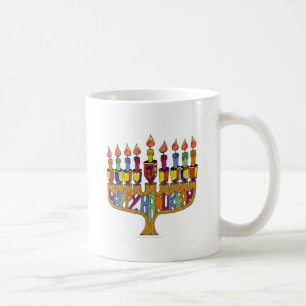Mug Joyeux Hanukkah Toupies Menorah