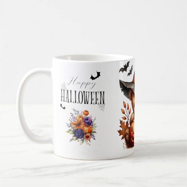 Mug Joyeux Helloween Ourson Sorcier Mignon Vacances (Gauche)