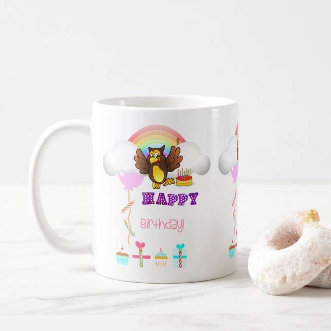 Mug Joyeux hibou de la coquille (Avec donut)