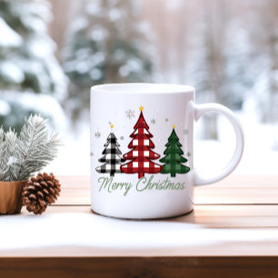 Mug Joyeux hiver saisonnier En vichy Arbre de Noël