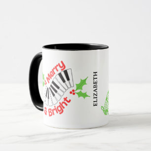 Mug Joyeux Ho Ho Pianiste Musicien Noël
