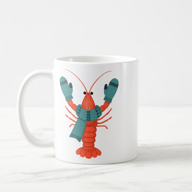 Mug Joyeux Homard d'Hiver de Fêtes (Gauche)