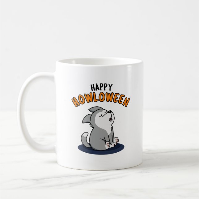 Mug Joyeux Howloween Funny Chien Pun (Gauche)