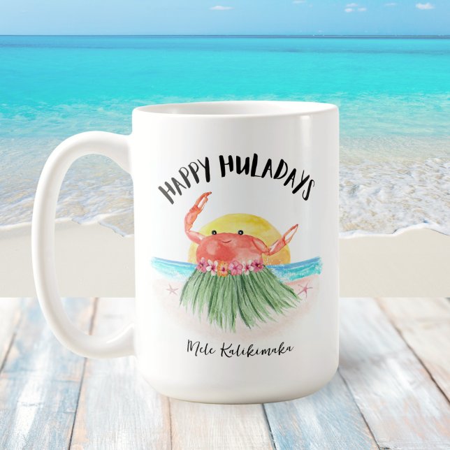 Mug Joyeux Huladays Crabe Plage tropicale Noël (Créateur téléchargé)