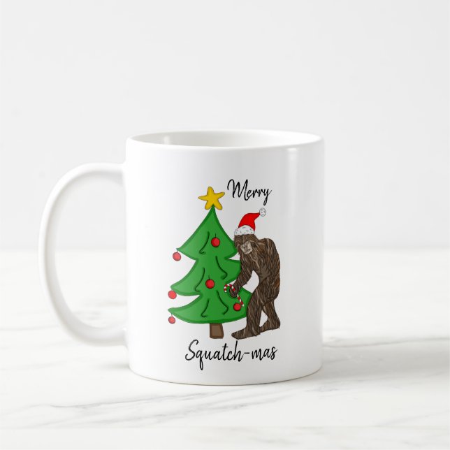 Mug Joyeux Humour de Noël Squatch-mas Bigfoot  (Gauche)
