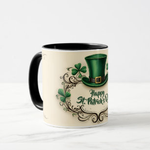 Mug Joyeux jour de la Saint-Patrick, motif de trèfle