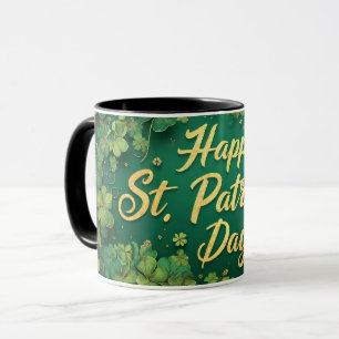 Mug Joyeux jour de la Saint-Patrick, motif de trèfle