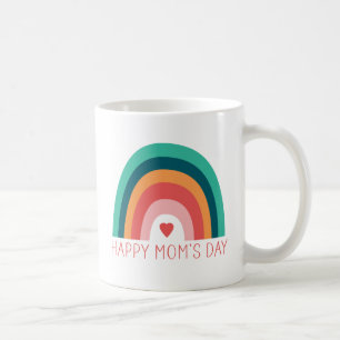 Mug Joyeux Jour de maman Arc-en-ciel Coeur moderne cou