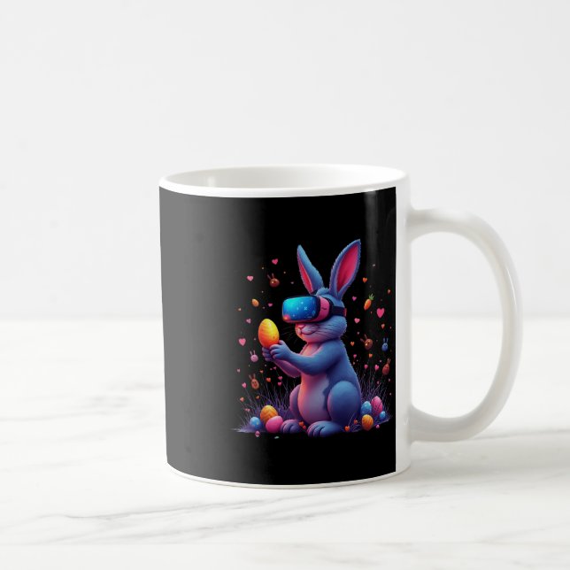 Mug Joyeux Jour de Pâques Jeu Vidéo Oeuf Lapin Funny V (Droite)