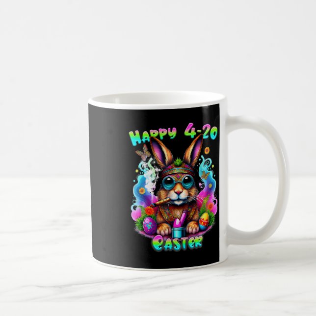 Mug Joyeux Jour de Pâques lapin Fumer mauvaises herbes (Droite)
