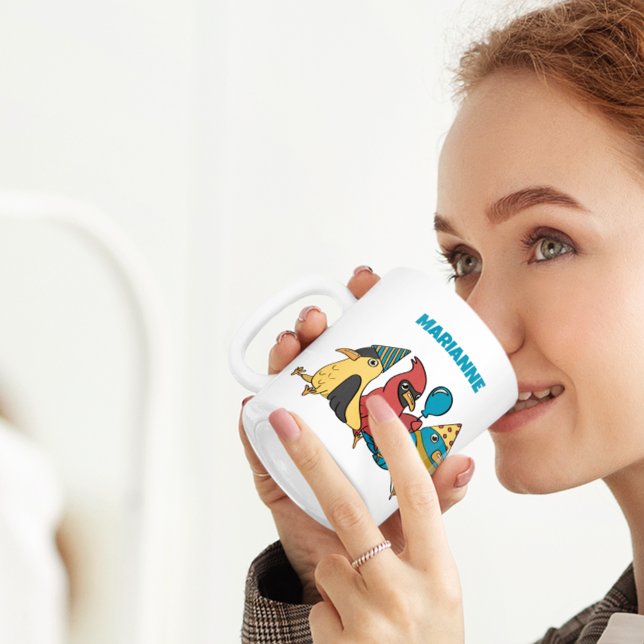 Mug Joyeux Jour des Oiseaux Cartoon Oiseaux à thème An (Créateur téléchargé)