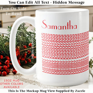 Mug Joyeux Kissmyass & Nom personnalisé Message caché 
