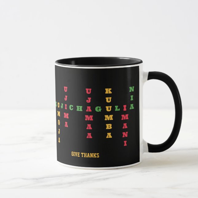 Mug Joyeux KWANZAA Principes mot-clé (Droite)