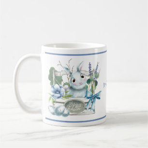 Mug Joyeux Lapin Bleu Fleur de Pâques lapin Personnali