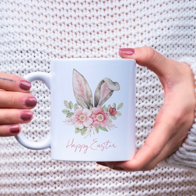 Mug Joyeux lapin d'aquarelle de Pâques Oreilles de Pâq (Happy Easter Watercolor Bunny Ears Easter Mug
)