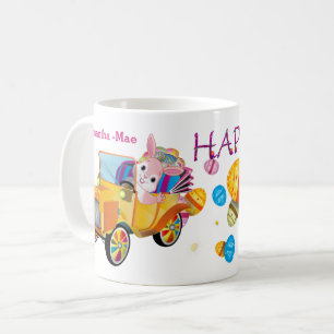 Mug Joyeux lapin de camion de Pâques avec des oeufs Pe