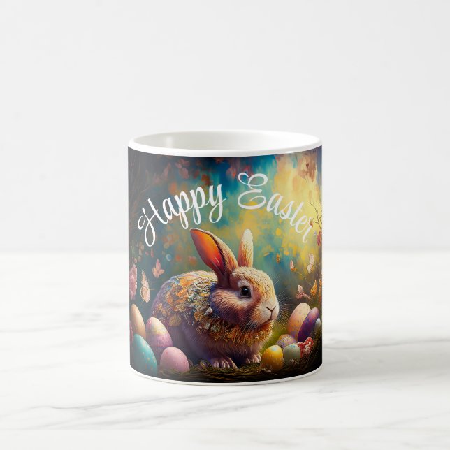 Mug Joyeux lapin de Pâques avec oeufs de Pâques (Centre)