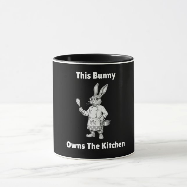 Mug Joyeux Lapin de Pâques Ce Lapin Possède La Cuisine (Centre)