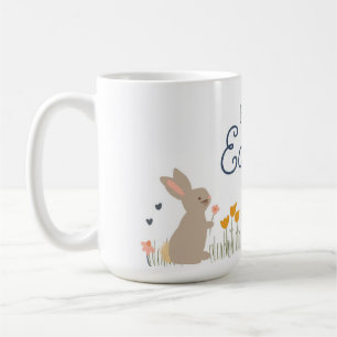 Mug Joyeux Lapin de Pâques Fleurs sauvages de jolies v