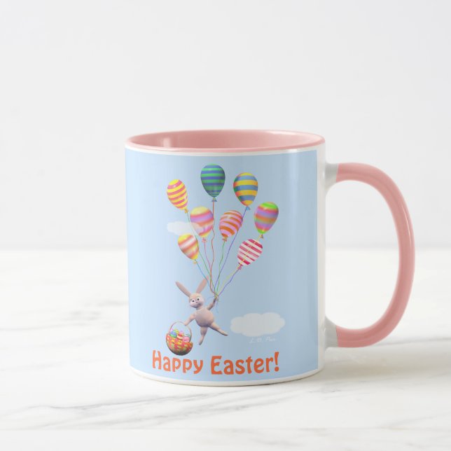 Mug Joyeux lapin et ballons de Pâques (Droite)