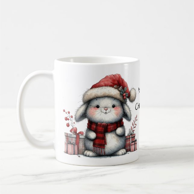 Mug Joyeux lapin lapin lapin mignon de Noël (Gauche)