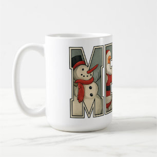 Mug JOYEUX – Lettre Artistique de Personnage de Noël