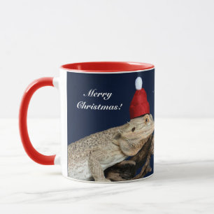 Mug Joyeux Lézard Dragon Bearé Noël - Santa Hat
